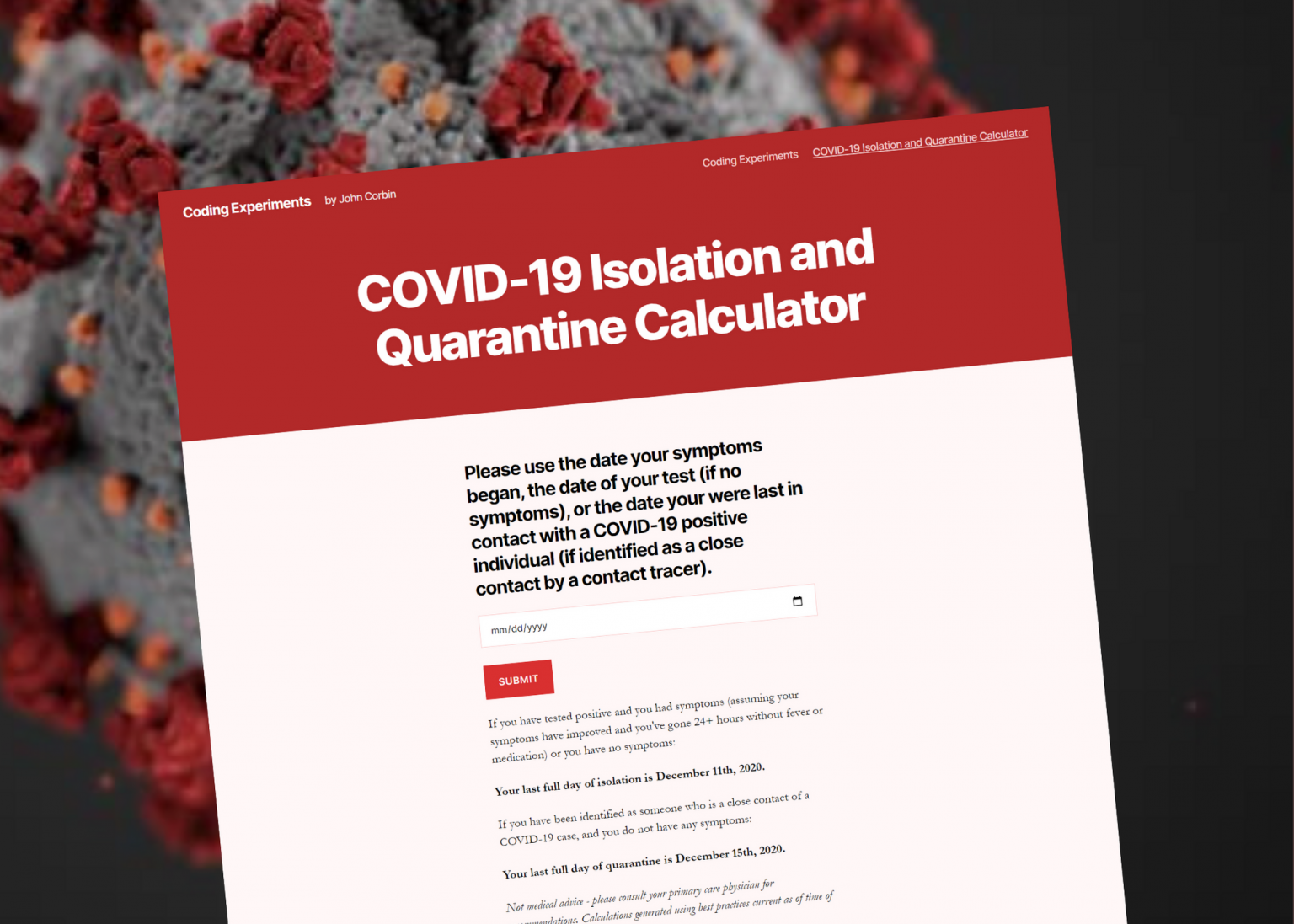 COVID-19 Calculator